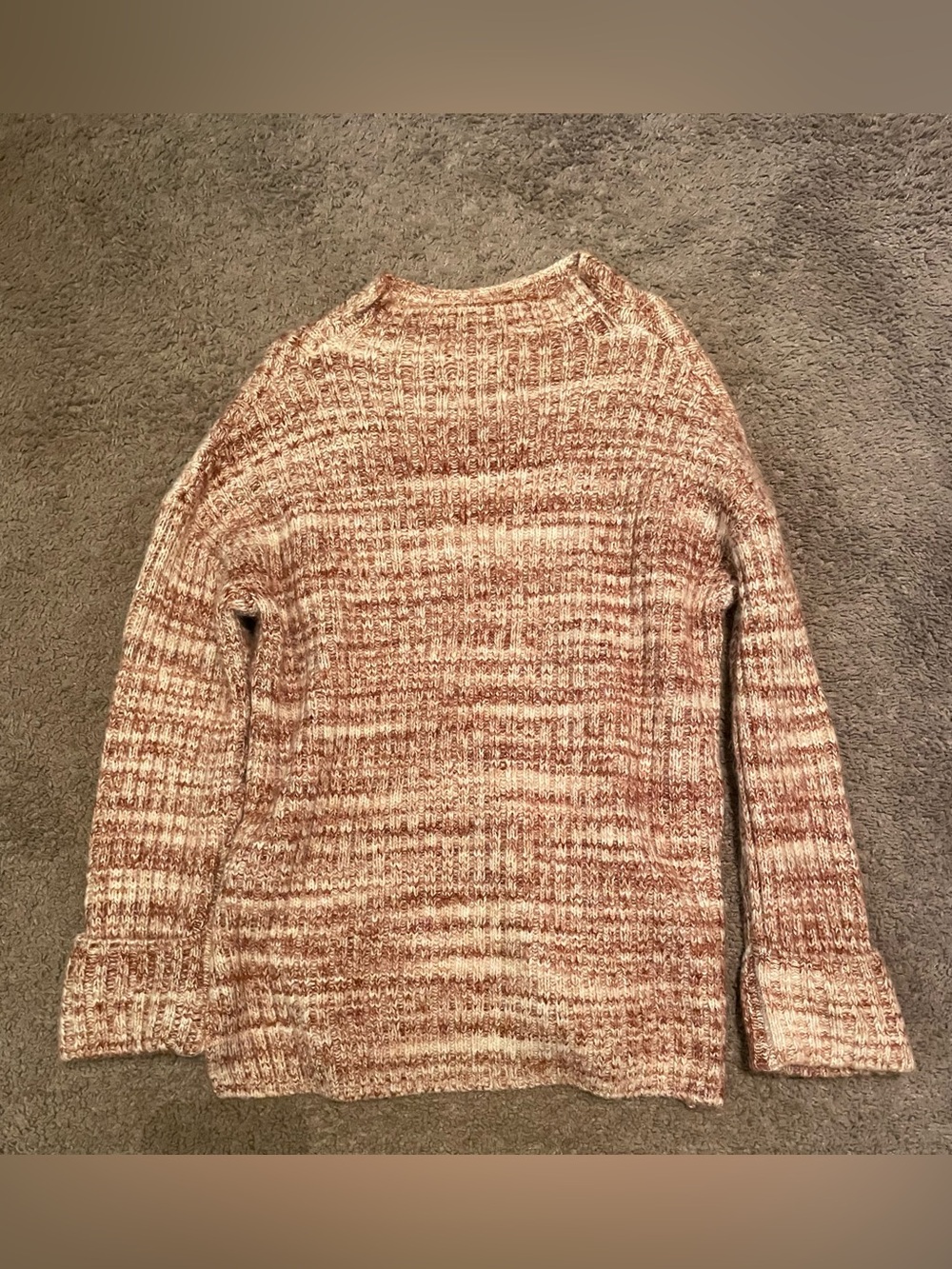 Old Navy Marled Pink & Cream Crewneck Sweater